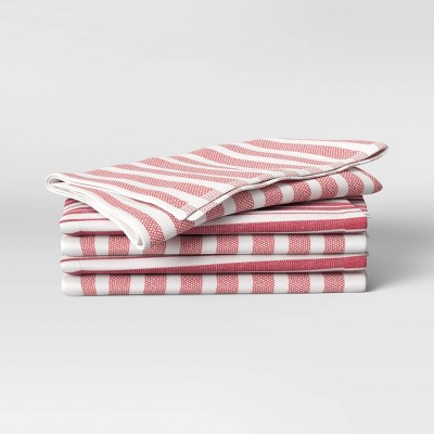 Photo 1 of 5pk Cotton Kitchen Towels Red - Threshold&#8482;