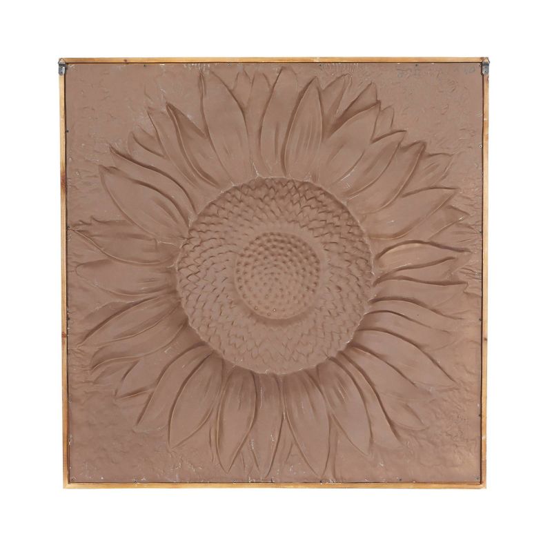 Metal Floral Sunflower Wall Decor with Embossed Details Gray - Olivia &#38; May, 4 of 22