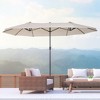 TiramisuBest 7.5ft×7.5ft Aluminum Pole Outdoor Patio Market Table Umbrella with Crank & Push Button Tilt - Black - 2 of 4