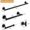 ChicFurnit Bathroom Towel Holder 4 Piece Matte Black Set Wall Mounted for Stylish Bathroom Decor, Black, 26"*7.1"*3.1" - 3 of 4