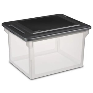 Racxily Plastic Letter-Size File Box,File Organizer Plastic File Box for Letter/Legal File, Water Resistant Document Box Clear - 1 of 2