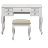 Vynxaria Classic 1pc Vanity Set with Stool - White Finish, Open-Up Mirror & Unique Legs - 2 of 4