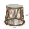 3-Piece Outdoor Wicker Patio Conversation Set, Rattan Finish with Cushioned Chairs and Glass-Top Side Table-The Pop Home - 4 of 4