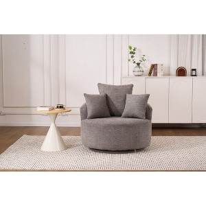 Crochet Yarn Full Sponge Swivel Compression Chair with Pillow, Ergonomic Single-Seat Accent Chair for Home Living or Furniture - 1 of 4