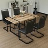 NicBex Dining Table Set for 4 Modern Dining Table with Wooden Tabletop, Geometric Legs and 4 PU Chairs for Kitchen - 3 of 4