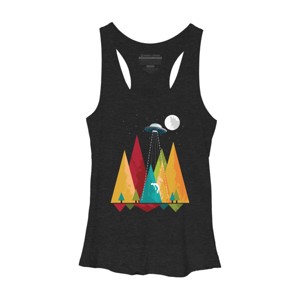 Women's Design By Humans UFO Geometric Forest Abduction By alnavasord Racerback Tank Top - 1 of 2