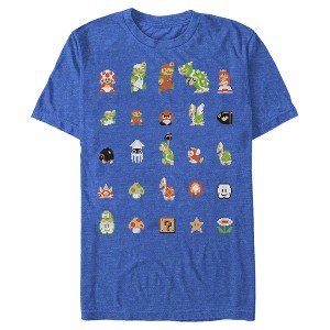 Men's Nintendo Super Mario Bros Pixel Cast T-Shirt - 1 of 4