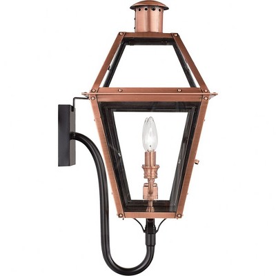 Aged Copper 23.5" Dimmable Outdoor Wall Lantern