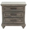 ORRD 3-Drawer Nightstand with Classic Carved Detailing and Turned Feet, Soft Gray Finish - 2 of 3