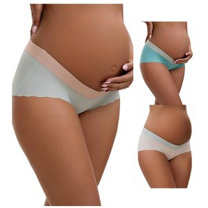 INSPIRE CHIC Women's Low Waist Ice Silk Briefs Pregnancy Under the Bump Underwear 3 Packs - 1 of 4