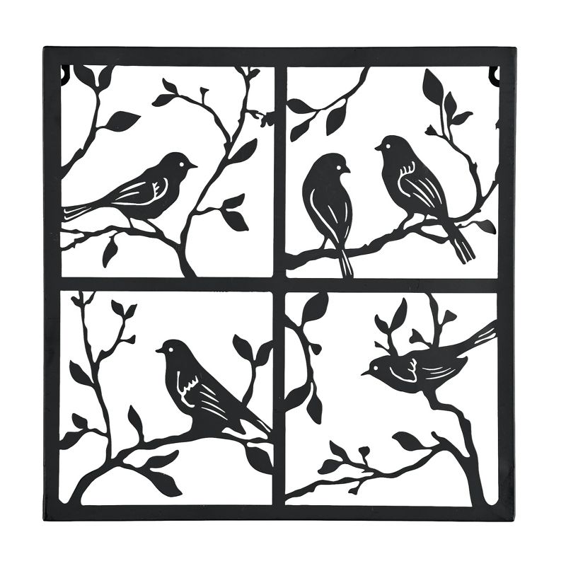 Collections Etc Birds on Branches Metal Wall Decoration Black, 1 of 3