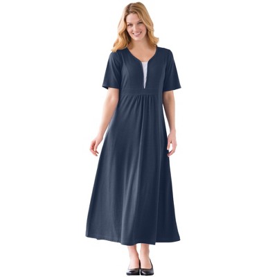 Woman Within Plus Size Layered Knit Empire Dress