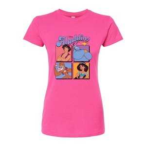 Women's - Disney - Aladdin, Genie, Abu, & Jasmine Fitted Graphic T-Shirt - 1 of 3