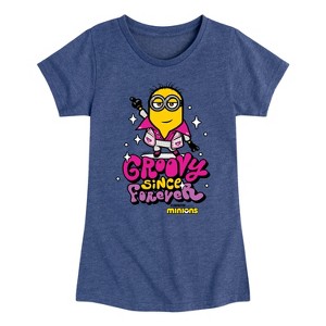 Girls' - Despicable Me Minions - Groovy Since Forever Fitted Short Sleeve Graphic T-Shirt - 1 of 4