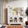 ROBOTIME Decorative Bookshelf Bookcase Wooden Book Shelf Storage Shelves, Kids Toy Storage Organizer, Living Room Furniture White, 6.42"*16.34"*35.16" - 4 of 4