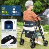 Lycvki Lightweight Foldable Rollator Walkers with Adjustable Handles and Seat Height for Seniors All-Terrain 8" Big Roller Wheels - 4 of 4