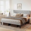 Queen Size Upholstered Platform Bed Frame with Adjustable Headboard,Heavy-Duty Wood Slats,Under-Bed Storage,No Box Spring Needed - 2 of 4