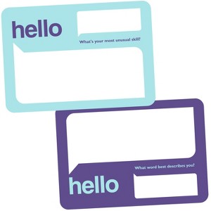 Avery Adhesive Name Tags, Ice Breakers, Assorted, 2-1/3" x 3-3/8", 80 Name Stickers (80022) - 1 of 4