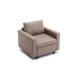 NicBex Linen Accent Chair,Upholstered Living Room Chairs with Low Back and Rubberwood Legs,Modern Armchair,Accent Chairs for Living Room - 1 of 4