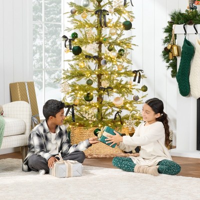 7.5ft Pre-Lit Sparse Pine Christmas Tree with Multicolor LED Lights