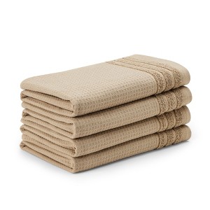 TOWN & COUNTRY BASICS 4-Piece Waffle Woven Terry Stripe Hand Towel Set - 1 of 4