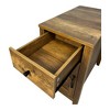 FONTOI Farmhouse End Table Modern Bedside Table with Drawer and Barn Door Storage for Living Room or Bedroom, Antique brown, 13.78"*23.62"*23.62" - 2 of 4