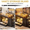 PAKASEPT Armoire Bedroom Island Wardrobe Closet Island with 8 Drawers & Glass Tabletop, LED Island Dresser with Jewelry Organizer, for Bedroom, Black - 3 of 4