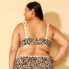 Women's Contrast Binding and Textured Leopard Print Bandeau Bikini Top - Wild Fable™ Black/Brown - 2 of 3