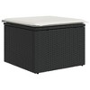 vidaXL 7 Piece Patio Sofa Set with Cushions Black Poly Rattan - Black and Cream - 4 of 4