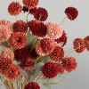 Attop 12 Pcs Artificial Chrysanthemum Flowers, Kiku Pom Pom Mums Flower Faux Home Decor Burgundy, Burnt Orange, Deep Peach - 4 of 4