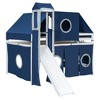 TiramisuBest Full Size Loft Bed with Tent and Tower,Blue - 3 of 4