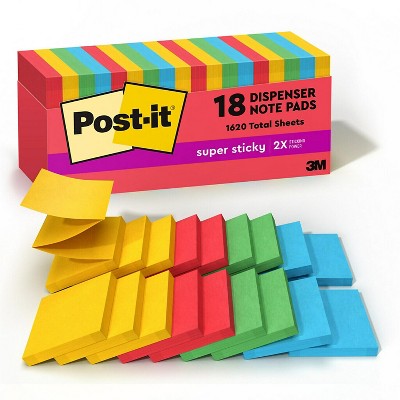 Post-it Super Sticky Pop-up Notes 3" x 3" Playful Primaries Collection 90 Sheet/Pad 18 Pads/Pack