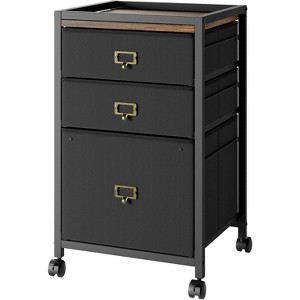 Mobile File Cabinet with Wheels, Rolling Storage with Fabric Drawers & Open Shelves, Lockable Casters for Office/Home - 1 of 4