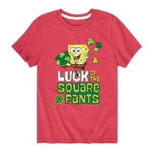 Boys' - SpongeBob Squarepants - Luck Of The Square Pants Short Sleeve Graphic T-Shirt - 1 of 4
