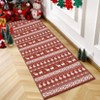 Christmas Red Green Rug Washable Living Room Carpet Xmas Decor Indoor Bedroom Throw Rug - 3 of 4