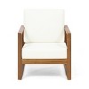 GDFStudio Lafayette Outdoor Acacia Wood 5 Piece Club Chair and Fire Pit Set with Cushions - 4 of 4