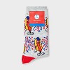 Women's Patriotic Hot Dog Crew Socks - Heather Gray 4-10: Recycled Polyester, Banded Cuff, Knit Fabric - 2 of 3