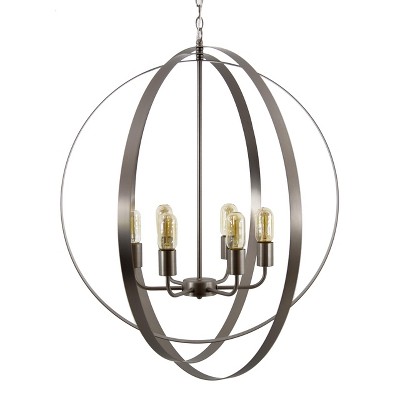 Yosemite Home Decor Tira 6-Light Orb Chandelier in Matte Black Finish
