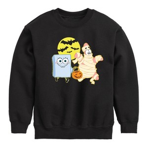 Boys' - SpongeBob SquarePants - Patrick Trick Or Treating Graphic Long Sleeve Fleece Sweatshirt - 1 of 4