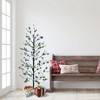 5ft Pre-Lit LED Artificial Christmas Twig Tree - Puleo: Indoor/Outdoor Decoration, Metal Base, 200 White Lights - 2 of 3