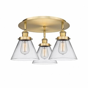Cone - 3 Light Flush Mount In Art Deco Style-9.5 Inches Tall and 19.5 Inches Wide - 1 of 1