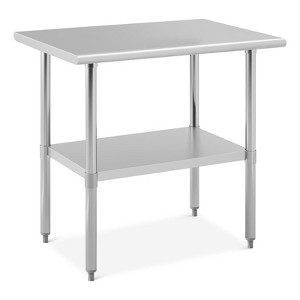 Stainless Steel Work Table with Backsplash, Heavy Duty Commercial Prep Table, NSF Certified Workstation for Restaurant Kitchen, Bakery - 1 of 4