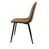DOMETOUR Dining Chairs Set of 4 Modern Accent Chairs with Linen Fabric Upholstered Seat, Spoon Shape Kitchen Chair for Dining Room Kitchen - 4 of 4