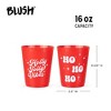 Blush Holiday Vibes Red Plastic Cups, Disposable Cups for Serving Cocktails, Eggnog, Beer, Wine, Mocktails, Soda, Juice, Party Cups, 16 oz, Set of 12 - 3 of 4