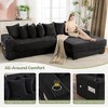 110.75" Modular L-Shaped Sofa Bed, Corduroy Sectional Couch with Footstool, 8 Pillows, Cup Holders & Side Pockets, Sleeper Sofa for Living Room - 3 of 4