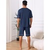 INSPIRE CHIC Men's Summer Short Sleeves Crew Neck with Pockets Nightwear Pajama Set - 3 of 4