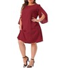 Agnes Orinda Women's Plus Size 3/4 Flutter Sleeve Crew Neck Chiffons A Line Midi Dresses - 2 of 4