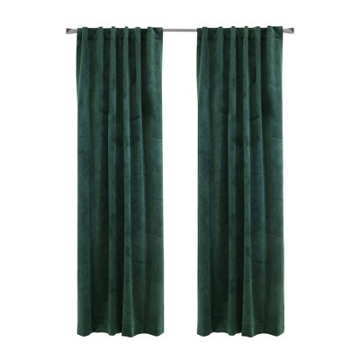 Thermaplus Seren Room Darkening Window Treatment Dual Header Curtain Panel for Bedroom Livingroom Green