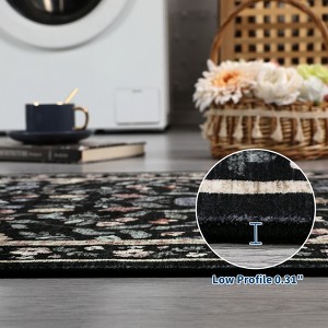 Modern Washable Living Room Rugs, Vintage Floral Non Slip Rugs, Dormitory Low Pile Stain Resistant Floor Mats - 1 of 4