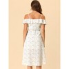 Allegra K Women's Spaghetti Straps Ruffled Sleeves Asymmetrical High Low Floral Midi Sundresses - 4 of 4